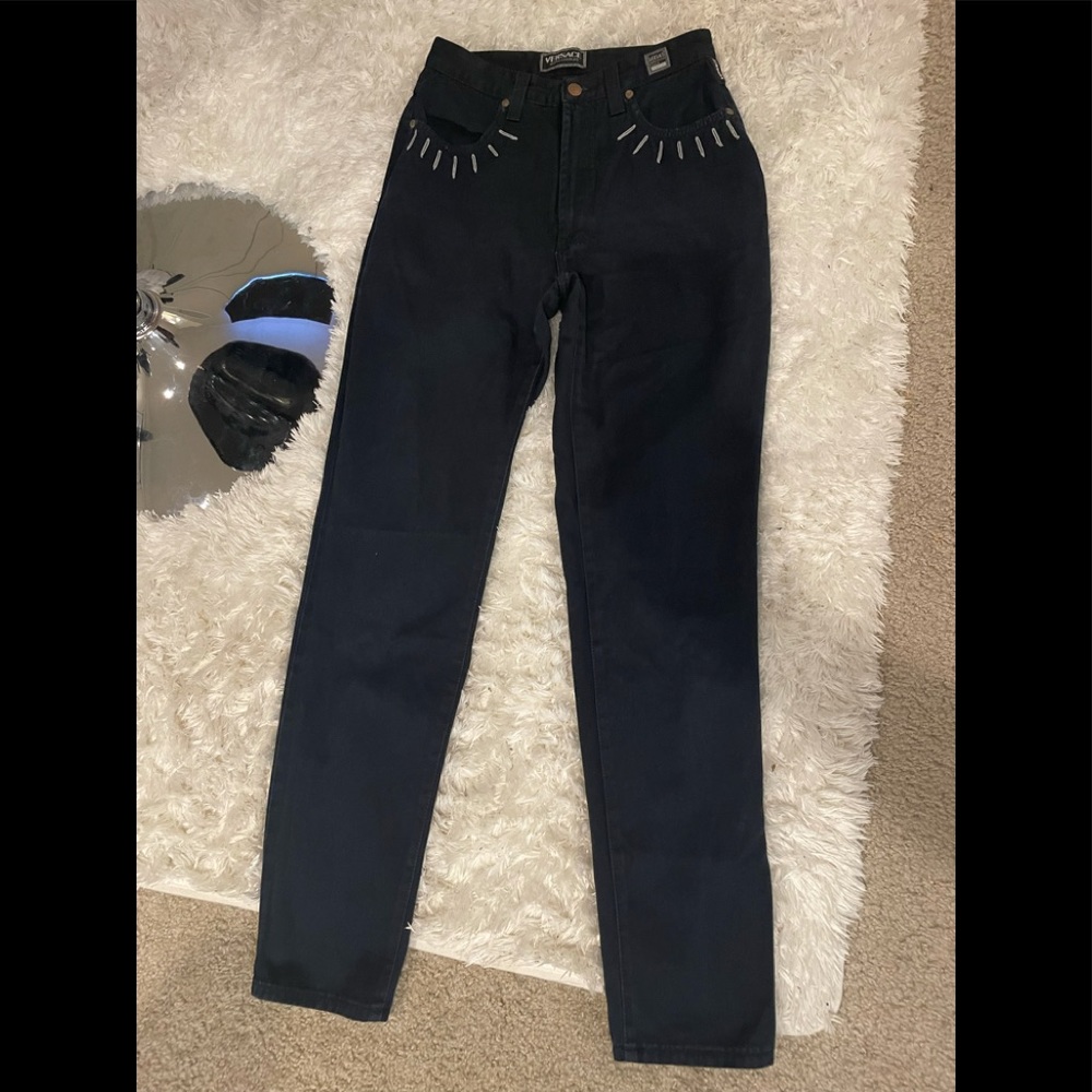 Versace slim jeans.dark blue.condition 7/10.no damage.smoke free